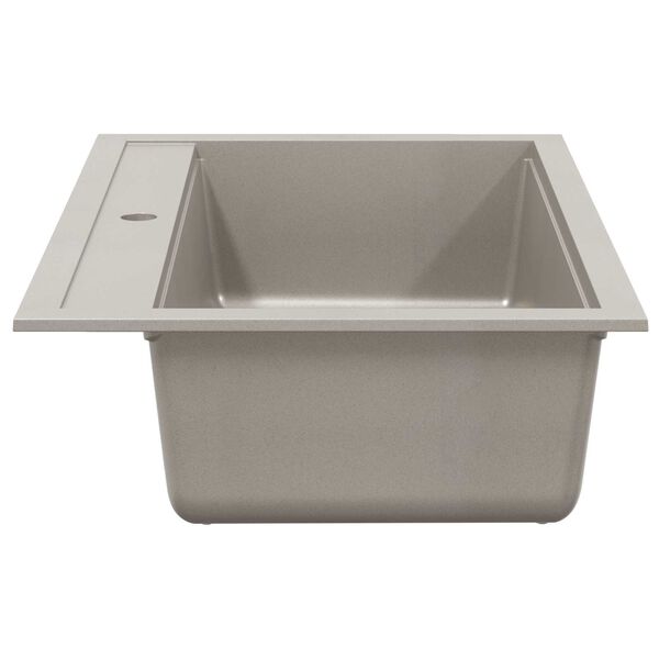 vidaXL Virtuvinė plautuvė, granitas, vieno dubens, pilka