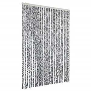 vidaXL Užuolaida nuo musių, pilka/juoda/balta, 118x220cm, &scaron;enilis