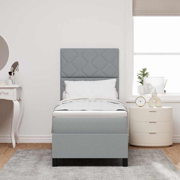 vidaXL Kiemas lova su čiužiniu &Scaron;viesiai pilka 80 x 200 cm audinys