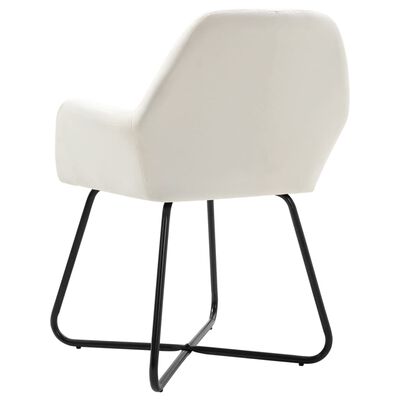 vidaXL Valgomojo kėdės, 6 vnt., krem. spalvos, audinys (3x249809)