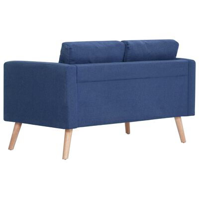 vidaXL Dvivietė sofa, mėlyna, audinys
