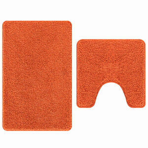 vidaXL Antisklidus vonios kilimėlių rinkinys 2 pcs Oranžinė PP