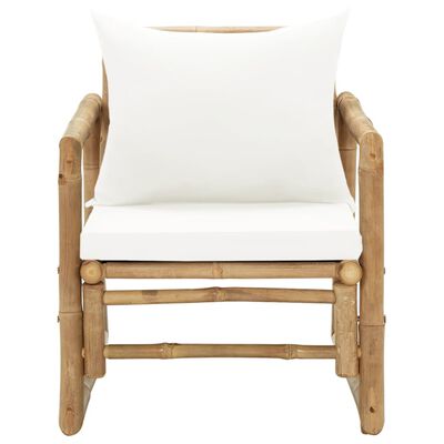 vidaXL Sodo kėdės, 2 vnt., su pagalvėlėmis, bambukas