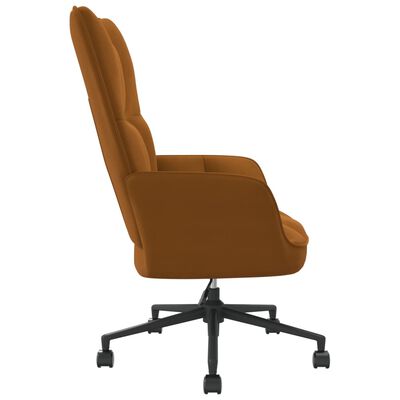 vidaXL Poilsio kėdė, rudos spalvos, aksomas