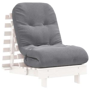vidaXL Futono sofa-lova su čiužiniu, balta, 60x206x11cm, pu&scaron;is