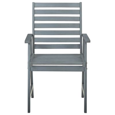 vidaXL Lauko valgomojo kėdės, 2vnt., pilkos, akacijos medienos masyvas