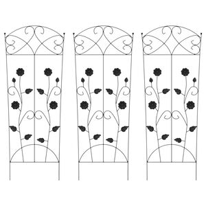 vidaXL Sodo tvora 3 vnt. Juoda 110,5 x 42,5 cm Plienas