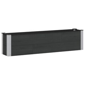 vidaXL Paauk&scaron;tinta sodo lova Juoda 150 x 30 x 36 cm aliuminis
