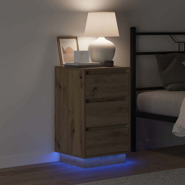 vidaXL Šalia lovos spintelė Amatininkų ąžuolas 39 x 34,5 x 65 cm