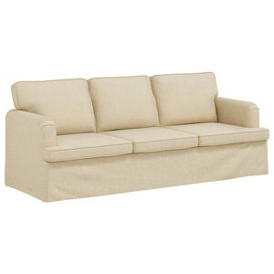 vidaXL Sofa Kreminė 201 x 80 x 85 cm audinys