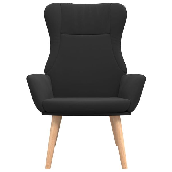 vidaXL Poilsio kėdė, juodos spalvos, audinys