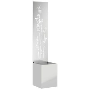 vidaXL Sodo privatumo ekranas Gėlių Sidabro 32 x 140 cm