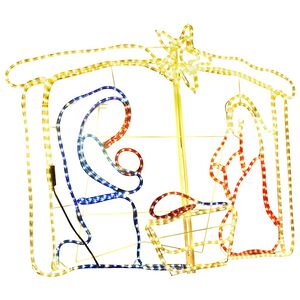 vidaXL Kalėdų dekoracija Kristaus gimimas, 116x41x87cm, 240 LED