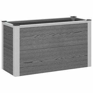 vidaXL Paauk&scaron;tinta sodo lova Pilka 75 x 30 x 22 cm WPC ir aliuminis