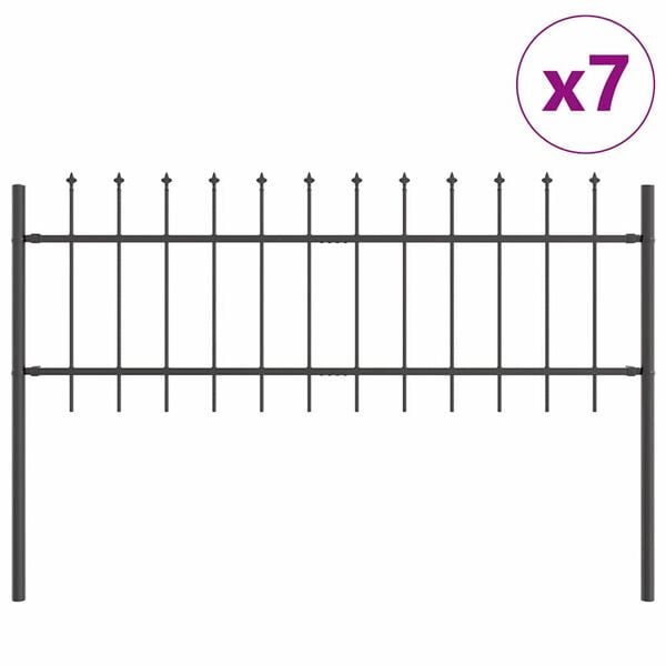 vidaXL Sodo tvora 7 pcs Pilka 11,9 x 0,8 m Miltelinis plienas