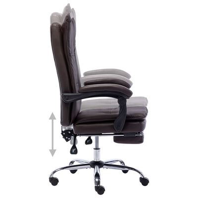 vidaXL Biuro kėdė, rudos spalvos, dirbtinė oda