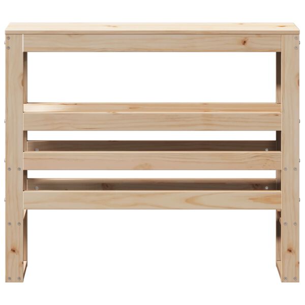 vidaXL Galvūgalis su lentynomis, 90cm, pu&scaron;ies medienos masyvas