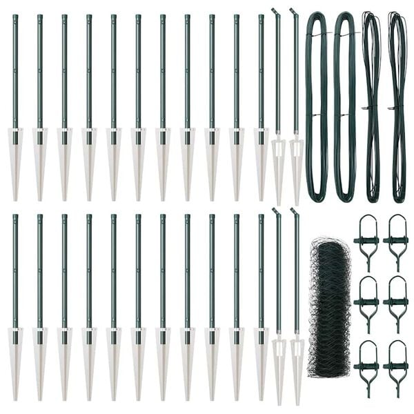 vidaXL Tvorelės stulpas Žalia 50 x 1 m (50 mm tinklelis)