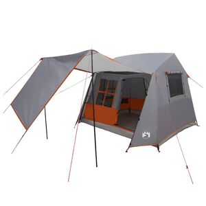 vidaXL Tunelinė palapinė 275 x 240 x 200 cm Pilka ir oranžinė