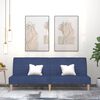vidaXL Dvivietė sofa-lova, mėlynos spalvos, audinys