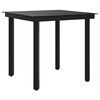 vidaXL Sodo valgomojo stalas, juodas, 80x80x74cm, plienas ir stiklas