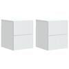 vidaXL Sieninis naktinis staliukas 2 vnt. Balta 33 x 34,5 x 40 cm