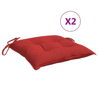 vidaXL Kėdės pagalvėlės, 2vnt., raudonos, 40x40x7cm, oksfordo audinys
