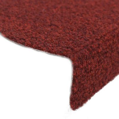 vidaXL Lipnūs laiptų kilimėliai, 5vnt., raudonos spalvos, 65x21x4cm