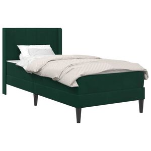 vidaXL Lovos rėmas su čiužiniu Tamsiai žalia 80 x 200 cm Aksomas