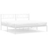 vidaXL Metalinis lovos rėmas su galvūgaliu, baltos spalvos, 183x213cm