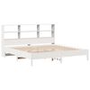 vidaXL Lova su knygų spinta be čiužinio, balta, 180x200cm, pušis