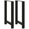 vidaXL Baro stalo kojos, juodos, 2 vnt., 60x(90-91) cm, plienas