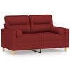 vidaXL Dvivietė sofa su pagalvėmis, raudonojo vyno, 120cm, audinys