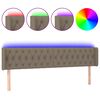 vidaXL Galvūgalis su LED, taupe spalvos, 203x16x78/88cm, audinys