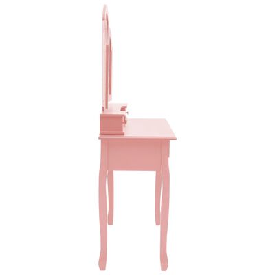 vidaXL Kosmetinio staliuko rinkinys, rožinis, 100x40x146cm, paulovnija