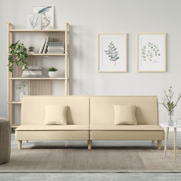 vidaXL Sofa-lova, kreminės spalvos, audinys