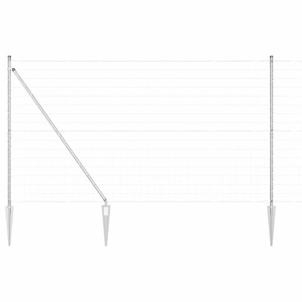 vidaXL Tvora su stulpais Sidabro 1,5 x 10 m Plienas