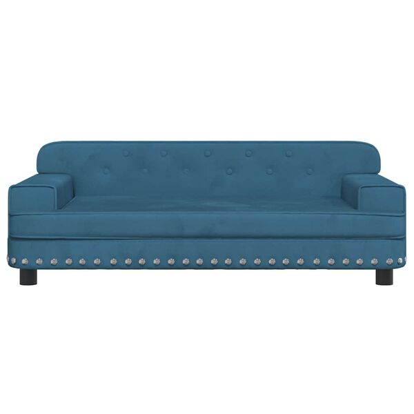 vidaXL Vaikiška sofa, mėlynos spalvos, 90x53x30cm, aksomas