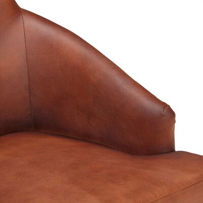 vidaXL Valgomojo kėdės, 2vnt., rudos spalvos, tikra ožkos oda