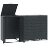 vidaXL Stoginė trim konteineriams, antracito, 207x79x117cm, plienas