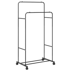 vidaXL Drabužių stovas Juoda 80 x 53 x 156 cm