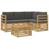 vidaXL Lauko sofos komplektas 5 pcs Balta ir antracito 59 x 59 x 37 cm