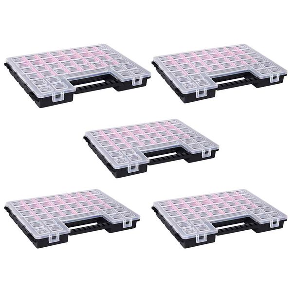 vidaXL Asortimentinės dėžutės, 5vnt., 385x283x50mm, plastikas
