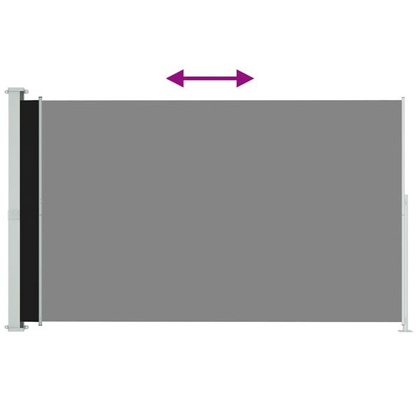 vidaXL I&scaron;traukiama &scaron;oninė kiemo pertvara, juodos spalvos, 180x300cm