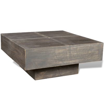 vidaXL Kavos staliukas, tamsiai rudas, kvadratinis, mango mediena