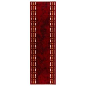 vidaXL Bėgimo kilimėlis FLORNES Austas Raudona Deimantai 67 x 150 cm