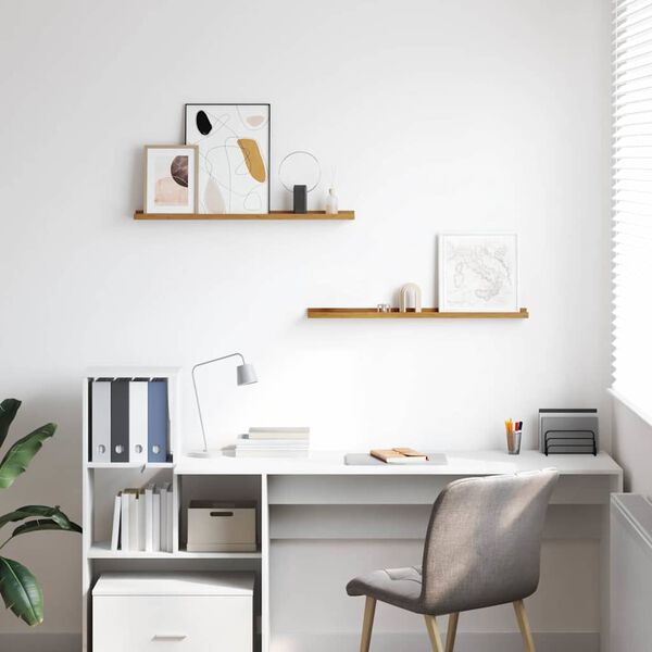 vidaXL Sieninė lentyna 2 pcs Smėlio 80 x 9 x 3 cm Apdirbta mediena