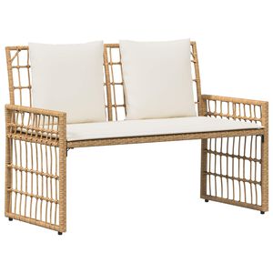 vidaXL Lauko suolas 2 -Seater 116 x 55 x 82 cm Plienas ir poli ratanas