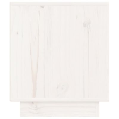 vidaXL Naktinė spintelė, balta, 40x34x40cm, pušies medienos masyvas