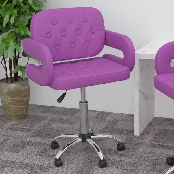 vidaXL Pasukama valgomojo kėdė, violetinės spalvos, dirbtinė oda